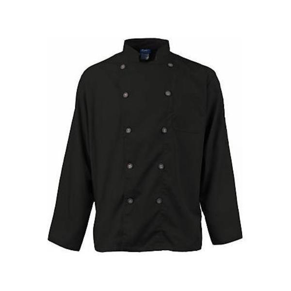 Kng Large Men's Active Black Long Sleeve Chef Coat 2122BKSLL
